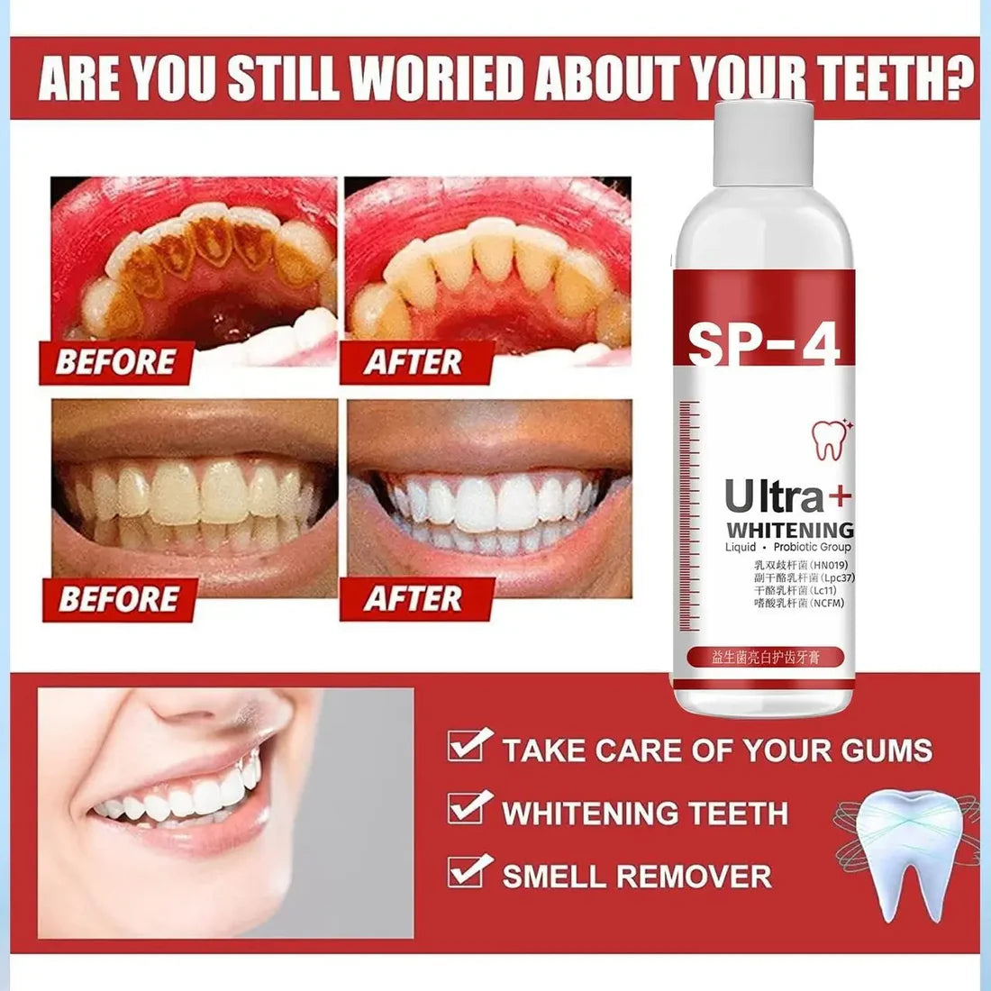 SP-4 Ultra+ Whitening Teeth Liquid form
